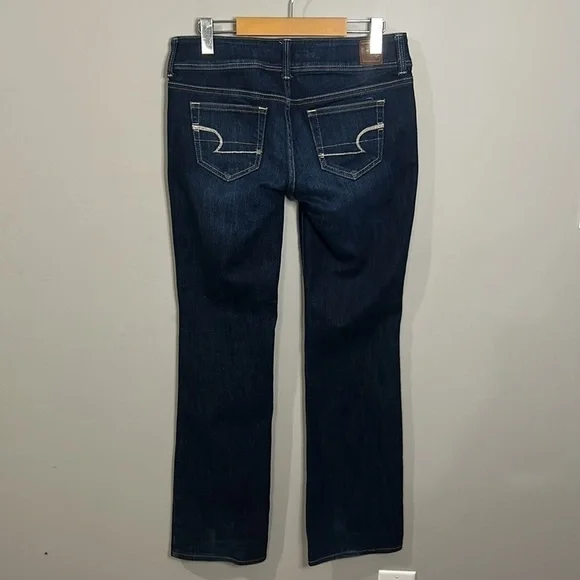 American Eagle Slim Boot Cut Blue Jean Feathering Low Rise Size 4 Regular L32 - Picture 3 of 10